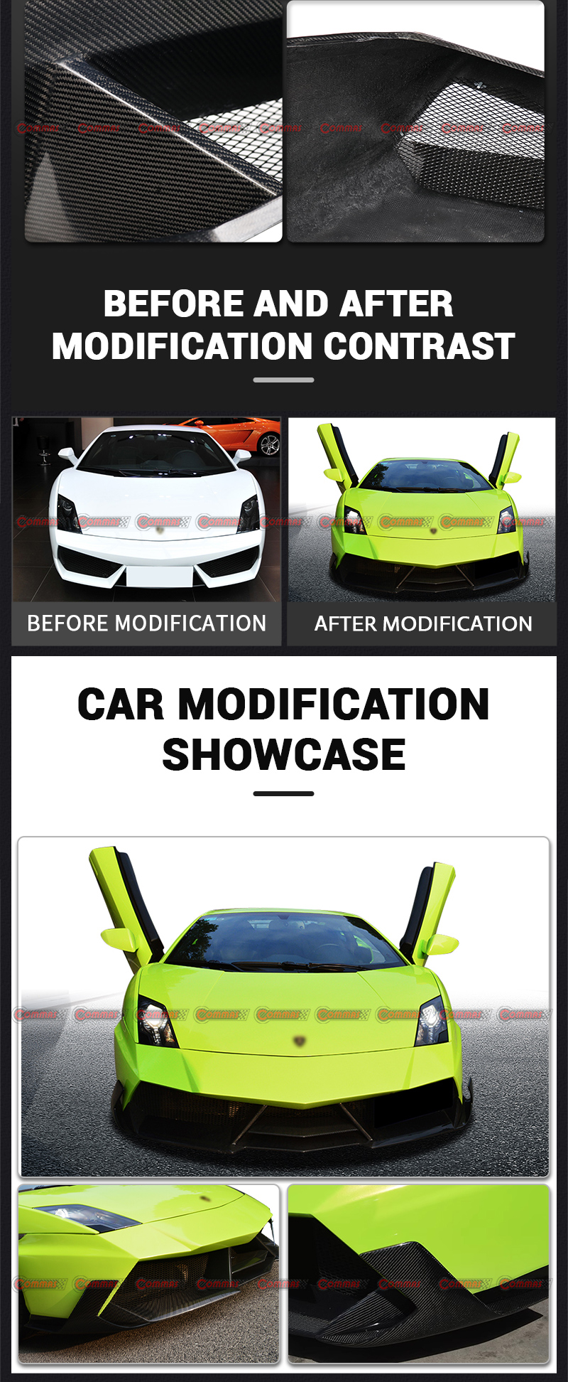 Lambroghini Gallardo Darwinpro 스타일 바디 키트