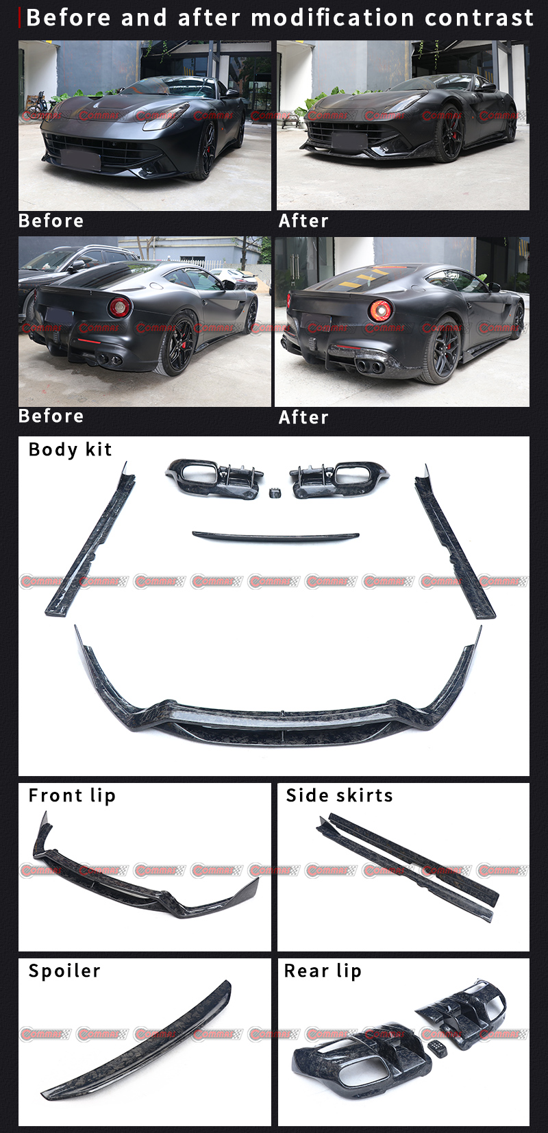 Ferrari F12용 DMC 스타일 탄소 섬유 바디 키트