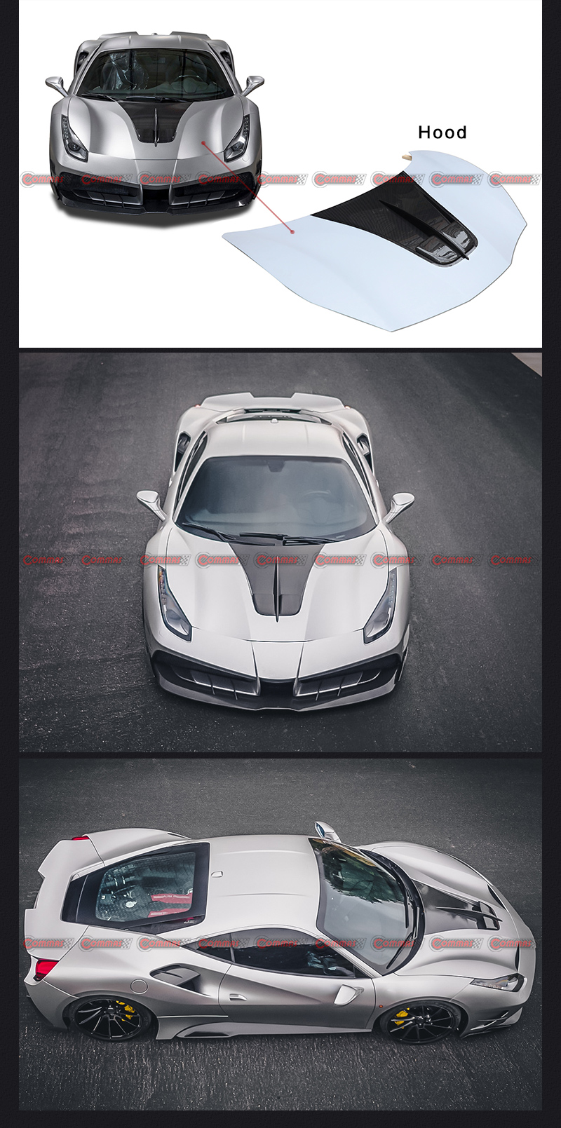 페라리 488 gtb 미샤 엔진 후드