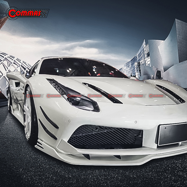 Ferrari 488 GTB용 Rowen 스타일 탄소 섬유 앞 립