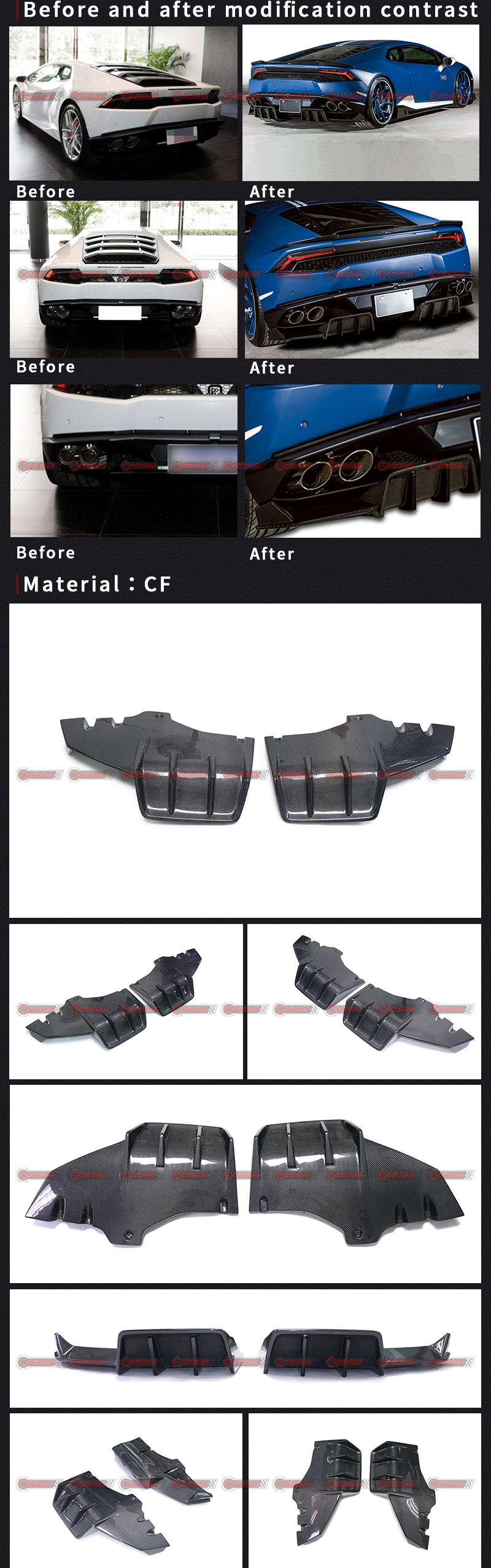 Lambroghini Huracan 용 로웬 리어 범퍼