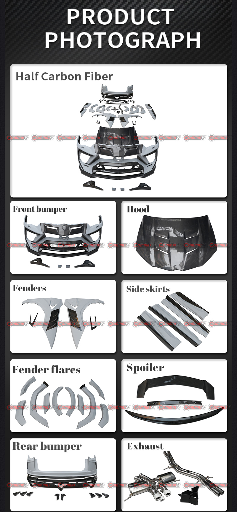 Lamborghini URUS 탄소 섬유 바디 키트
