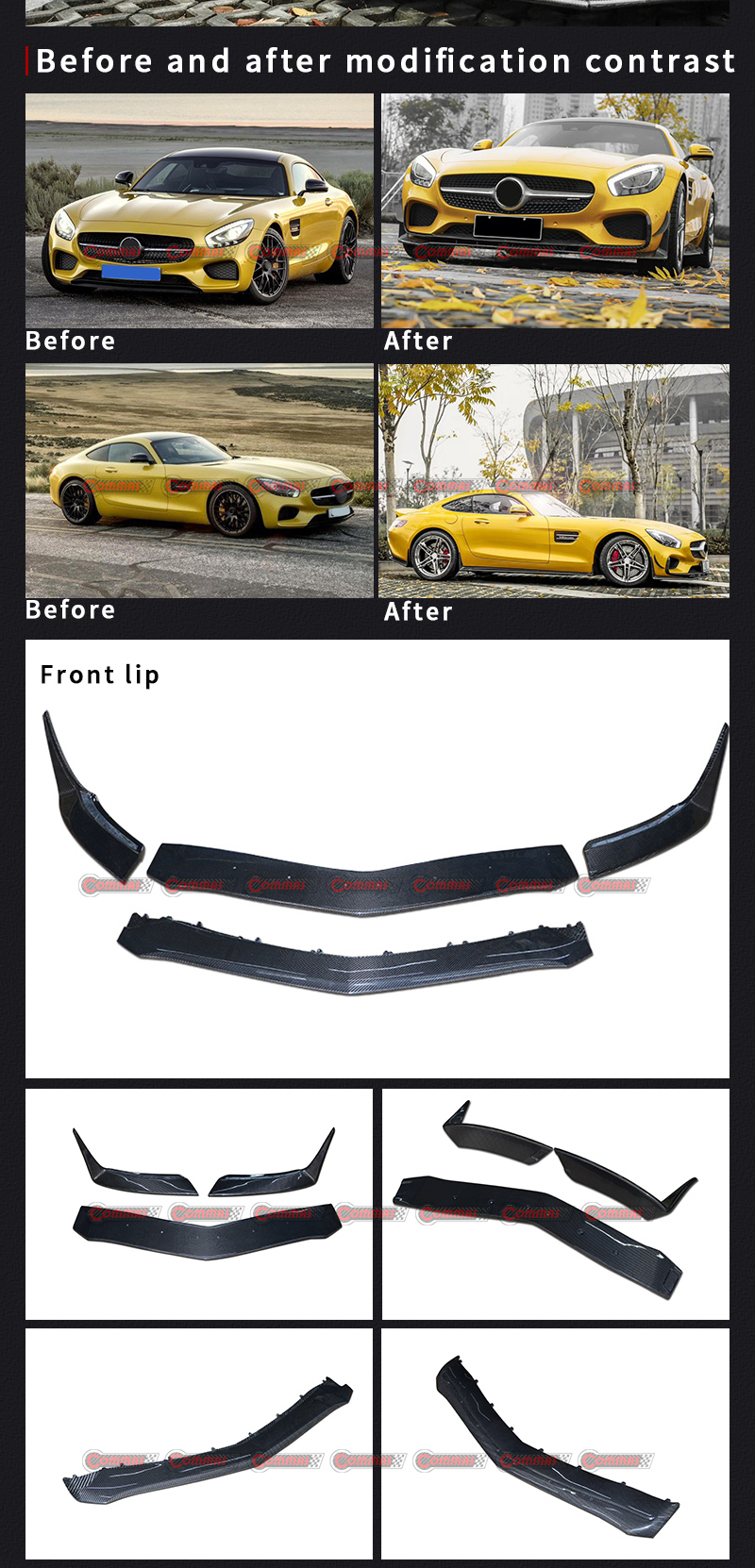 메르세데스 벤츠 amg gt 용 rz 프론트 립