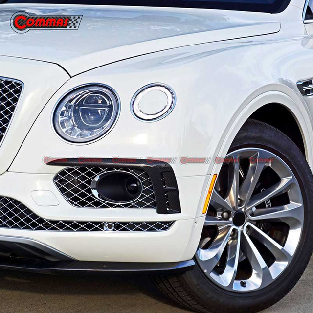 Bentley Bentayga W12 한정판용 탄소 섬유 앞 범퍼 공기 흡입구 카나드